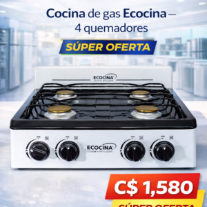 Cocina de gas 4 quemadores marca Ecosina