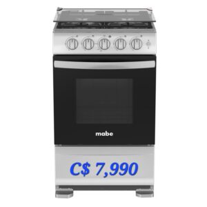 Cocina de horno 4 quemadores con tapadera de vidrio mabe
