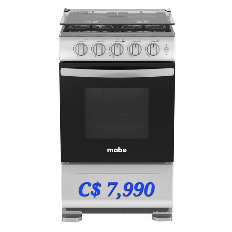 Cocina de horno 4 quemadores con tapadera de vidrio mabe