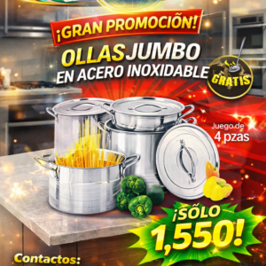 Juegos de Ollas JUMBO de acero inoxidable