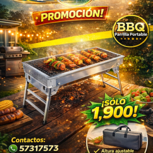 Parrilla portable altura ajustable